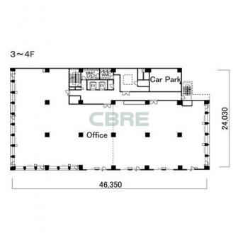 3階〜4階 平面図