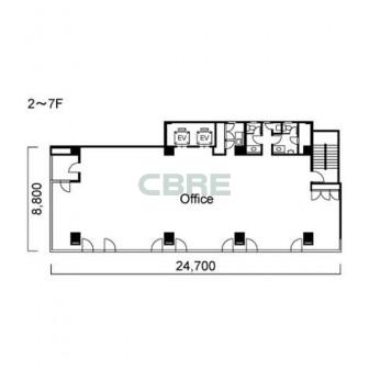 2階〜7階 平面図