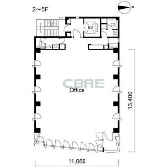 2階〜5階 平面図