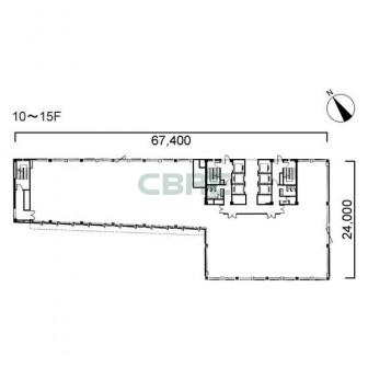 10階〜15階 平面図