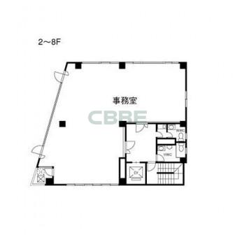 2階〜8階 平面図