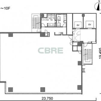 3階〜10階 平面図
