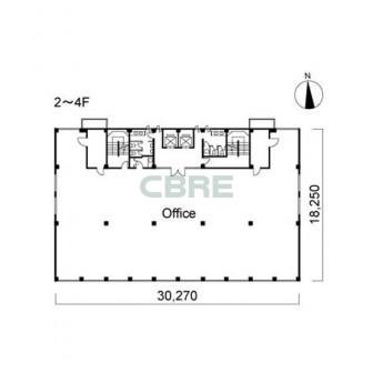2階〜4階 平面図
