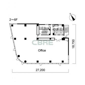 2階〜6階 平面図
