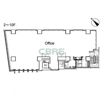 2階〜10階 平面図