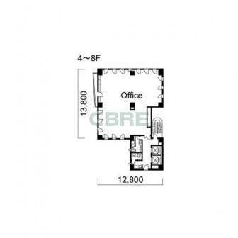 4階〜8階 平面図