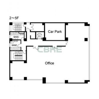 2階〜5階 平面図