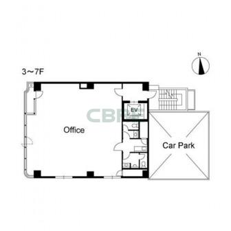 3階〜7階 平面図