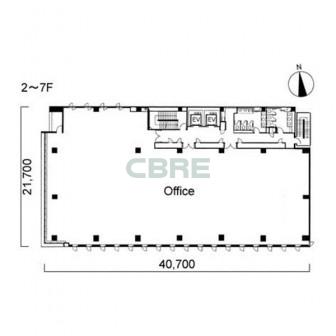 2階〜7階 平面図