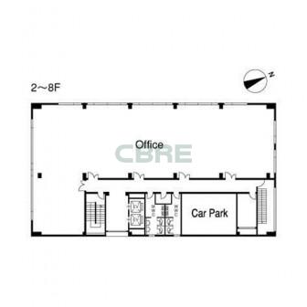 2階〜8階 平面図