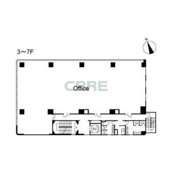 3階〜7階 平面図