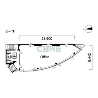 2階〜7階 平面図