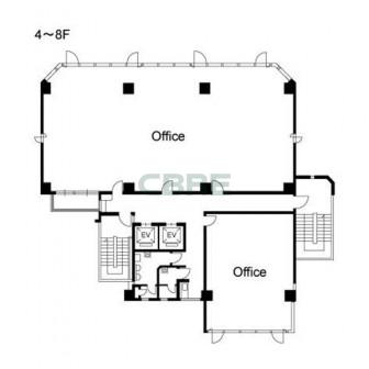 4階〜8階 平面図