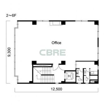 2階〜6階 平面図
