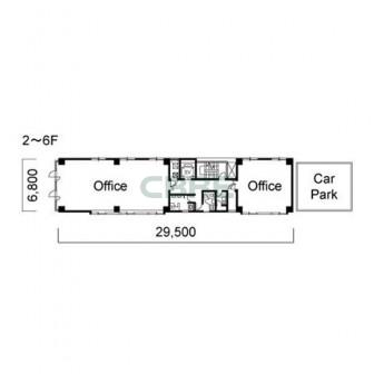 2階〜6階 平面図
