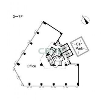 3階〜7階 平面図