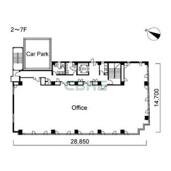 2階〜7階 平面図