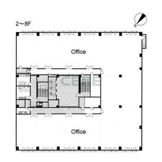 2階〜8階 平面図