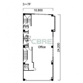 3階〜7階 平面図