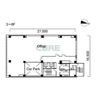 3階〜6階 平面図