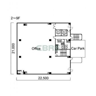2階〜9階 平面図