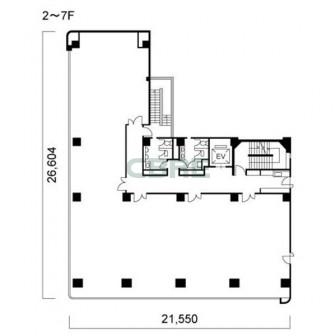 2階〜7階 平面図