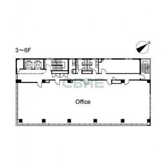 3階〜6階 平面図