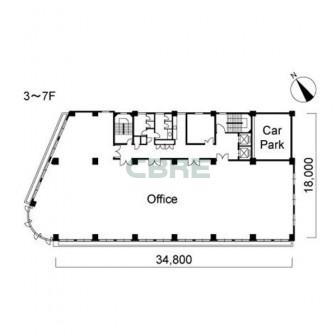 3階〜7階 平面図