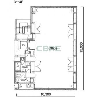3階〜4階 平面図
