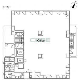 3階〜5階 平面図