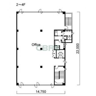 2階〜4階 平面図