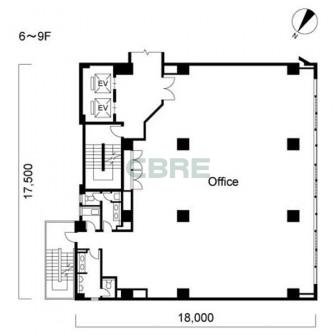 6階〜9階 平面図