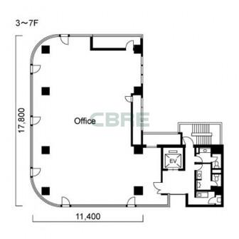 3階〜7階 平面図