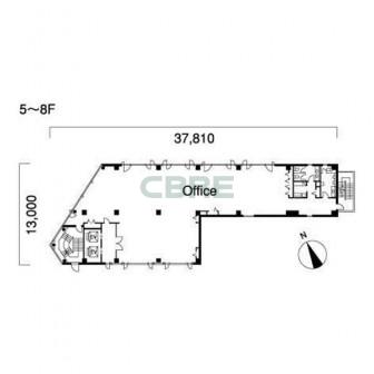 5階〜8階 平面図