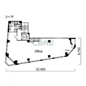 2階〜7階 平面図