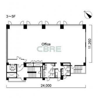 3階〜5階 平面図