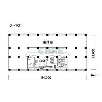 3階〜10階 平面図