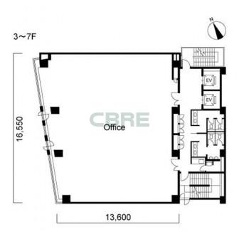 3階〜7階 平面図