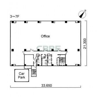 3階〜7階 平面図