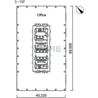 3階〜10階 平面図