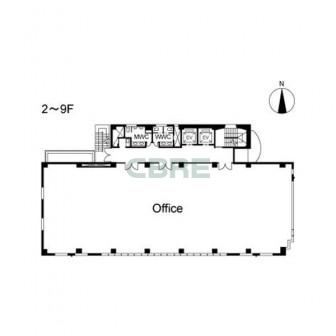 2階〜9階 平面図