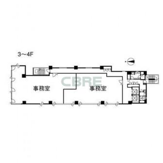 3階〜4階 平面図