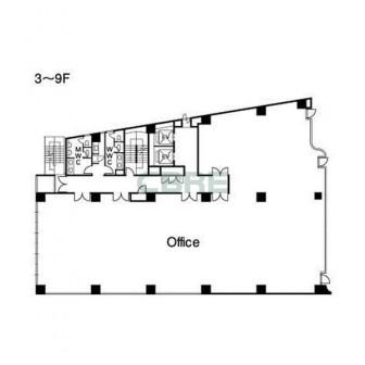 3階〜9階 平面図