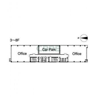 3階〜8階 平面図