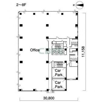 2階〜8階 平面図