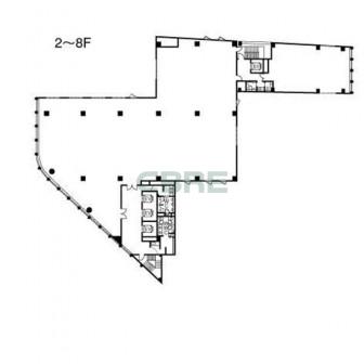 2階〜8階 平面図