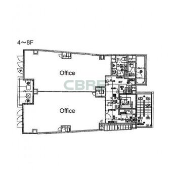 4階〜8階 平面図