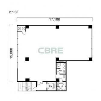 2階〜6階 平面図