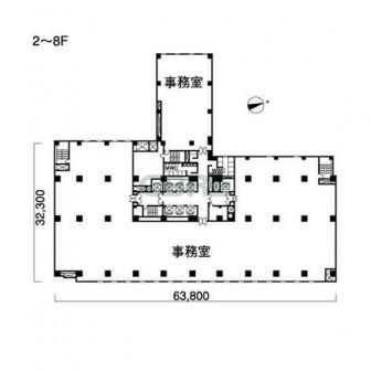 2階〜8階 平面図