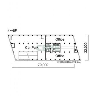4階〜8階 平面図